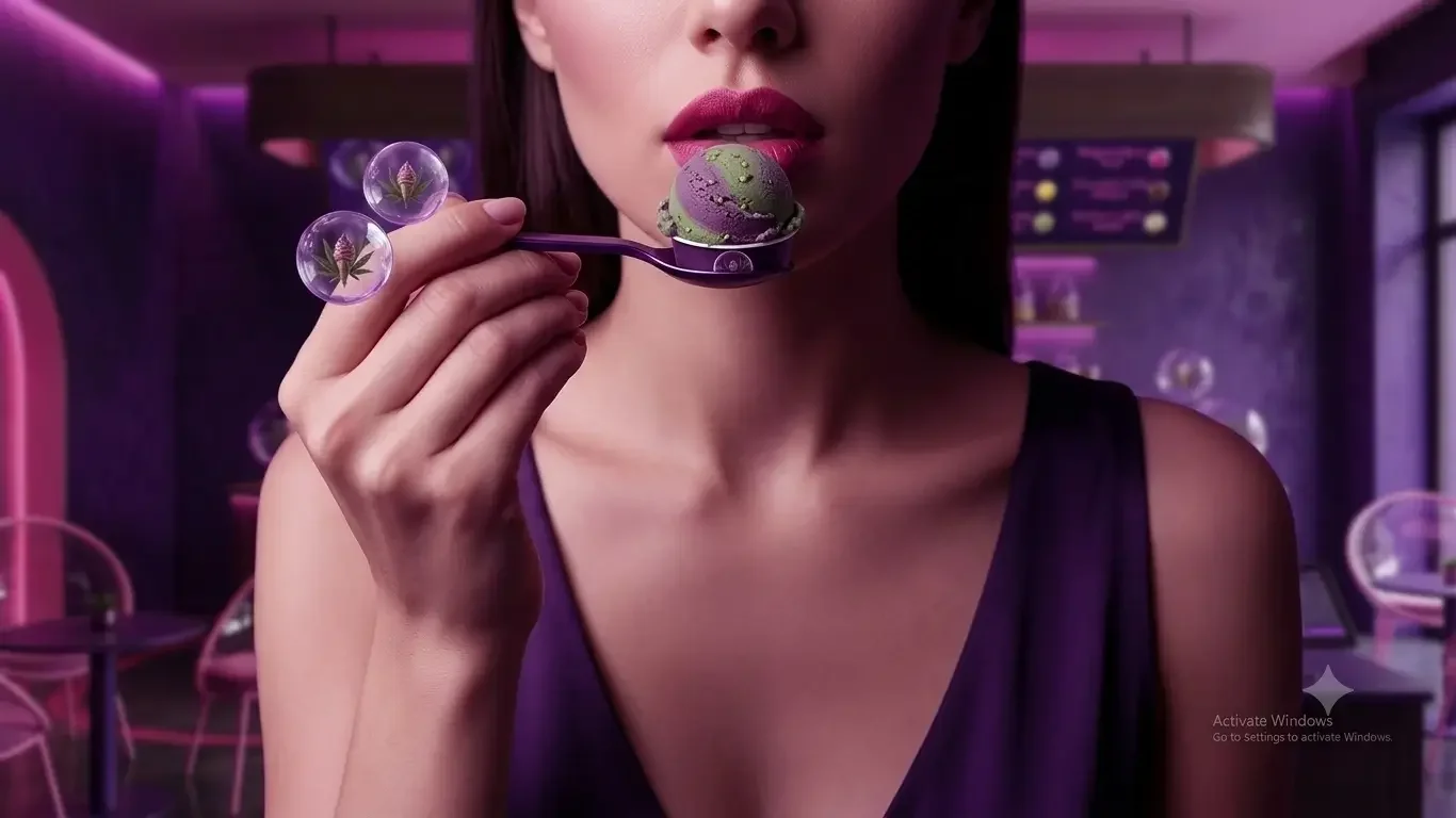 woman eating gelato